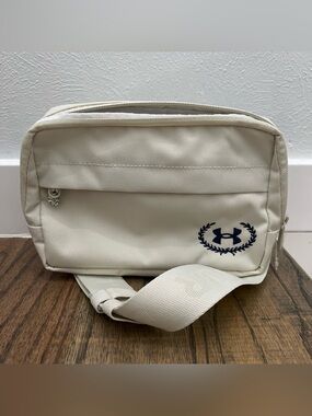 Under Armour Cream Waist Bag with Navy Logo